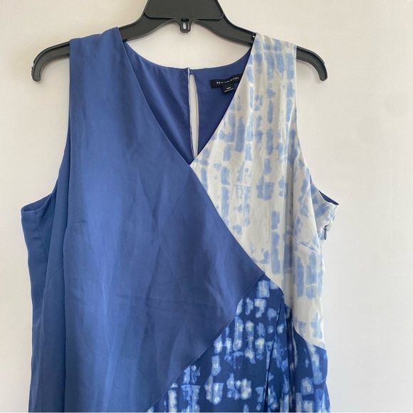 H by Halston Asymmetrical Blue and‎ Gray Cocktail Dress - Picture 2 of 5